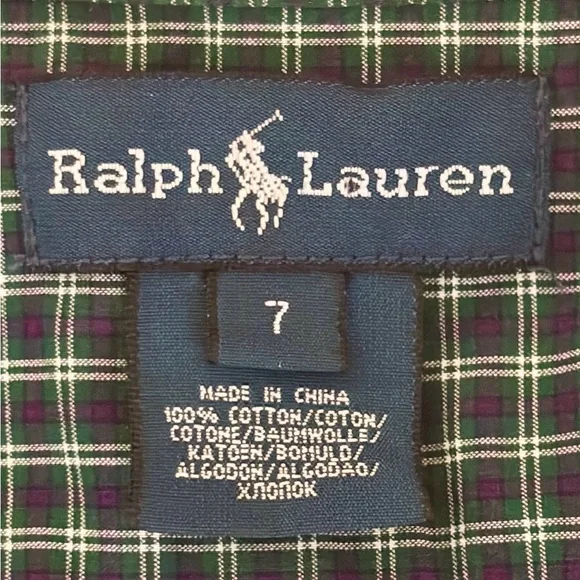 Polo Ralph Lauren Short Sleeve Button Down Boy’s Shirt Size 7 - Picture 4 of 8